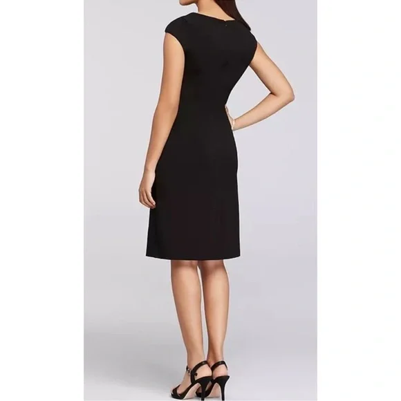Calvin Klein Black Cap Short Sleeve Cocktail Dress Women’s Size 14 NWOT - Picture 4 of 11